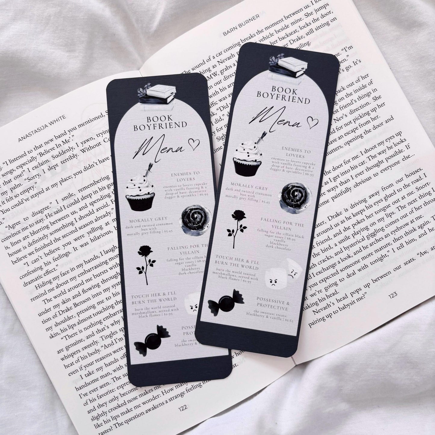 Book Boyfriend Menu Bookmark