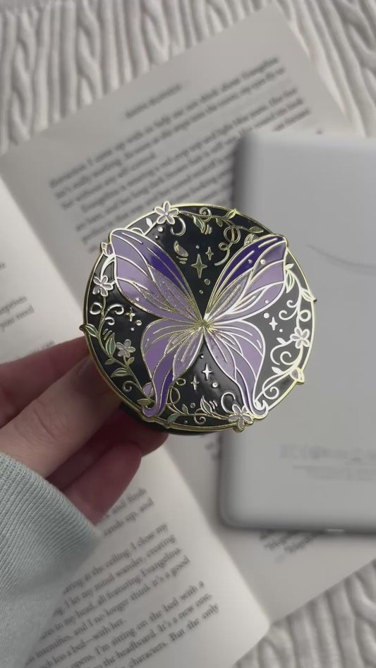 A Purple Fairy Wings E-Reader Grip